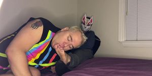TICKLISH CHUBS - Foxy Sox gets foot licking and sucking from blonde chubs