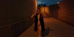 public bbw naked walk freeway overpass