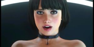 3D Cartoon - Brunette Milf has Virtual sex - 3D toon