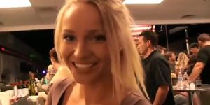 Cute Blonde Shows Pussy at Public Party (Staci Carr, very cute, Very naughty)