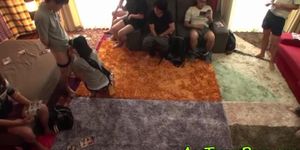 Asian teen gulps down cum