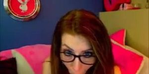 girl wear glass in webcam chat room