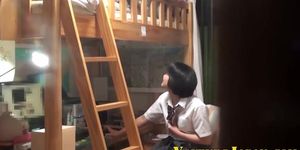 Asian student solo rubs