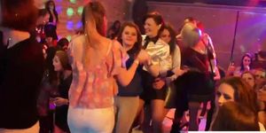 Glam euro babes suck dick at big party orgy