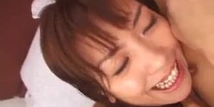 Doggystyled asian babe sucking rough cock