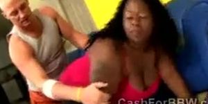 Chunky black hottie seduced by her hunky personal trainer