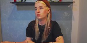 Skinny Tattooed Blonde Teen Solo Show On Webcam