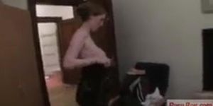 Pregnant hooker showers then fucks her client