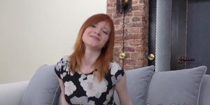 Casting ginger fucked and jizzed on pussy