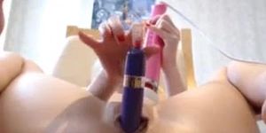 Kinky Blonde Pussy Likes WETVIBE Toy Deep in Cunt