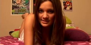 Beautiful teen webcam model teases in sexy lingerie