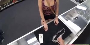Hot Busty Babe Wants To Sucks Pawnman Cock For Silver Necklace