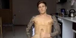 Tattooed wank