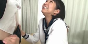 Japanese Girl sucks white dick (Riku Minato)