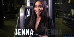 Sexy black teen doing a tough pre season gym workout (Jenna J. Foxx, Jenna Foxx)