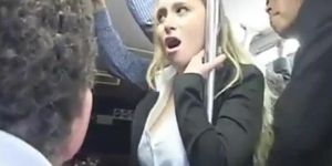 Blond Groped to Multiple Orgasm on Bus & Fucked