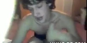 Curly Haired Twink Blows Thick Dick