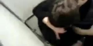 super horny couple caught on camera fucking like a rabbits in McDonalds' bathroom