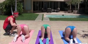 A yoga kind of rough sex with these lovely slutty teens