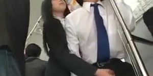 Asian Handjob in Bus