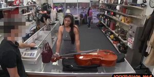Perky tits girl pounded by pawn keeper at the pawnshop