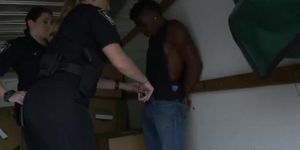 Busty cop sluts take a rough pounding together from a meaty black cock