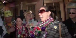 College babes flashing off their boobs for beads at Mardi Gras