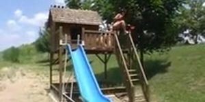 Crazy Hungarian Milf Perverted Anal Fun Outdoor