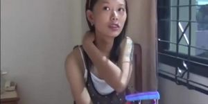 Amateur Asian girl hotel room blowjob long dong