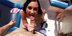 Cute teen besties boat ride and groupsex with nasty men