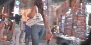 A stimulating street candid video of a scrumptious rear end