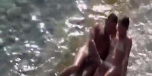 Couple fucking in the shallow water