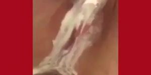 NASTY TEEN GUSHING WHIPPED CREAM, SLAPPING HER MEATY PUSSY CLOSE UP ANAL