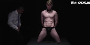Obedient twink rimmed and bareback fucked by dominant DILF