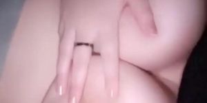 Hannah squeezing her big boobs on Snapchat (Loop)