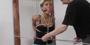 Cute German Woman Bound And Gagged With Pink Ballgag