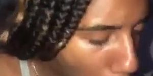 Ebony teen loves sucking cock