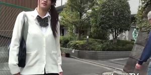 Mesmerizing Japanese schoolgirl has a vibrator in her pants