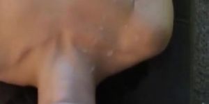 HUGE blast of cum on her body