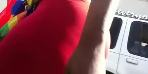 Phat Juicy Booty in Red Tights