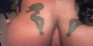Ebony Bbw Shows Off Her Big Tattooed Boobs