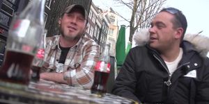 Real dutch hooker rides tourist dick on top