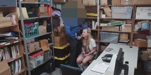 Blonde teen Alyssa has to let the officer bang her and then gave him a nice blowjob