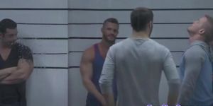 Muscular gay studs fucking ass during a lineup (Marcus Ruhl)