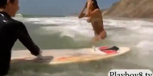 Sexy badass babes enjoyed surfing naked and other activities