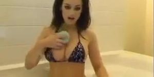 Sexy Brunette In The Bath Tub