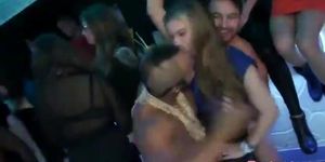 CFNM partysluts fucked by strippers at real club
