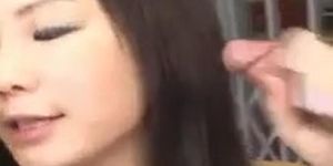 Riho has cum on tongue from boners (Rhio Matsuoka)