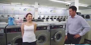 Horny and round ass Cali Hayes gets fucked by laundromat owner (Caley Hayes)