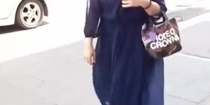 Asian Modest Flashing 5 in The Street